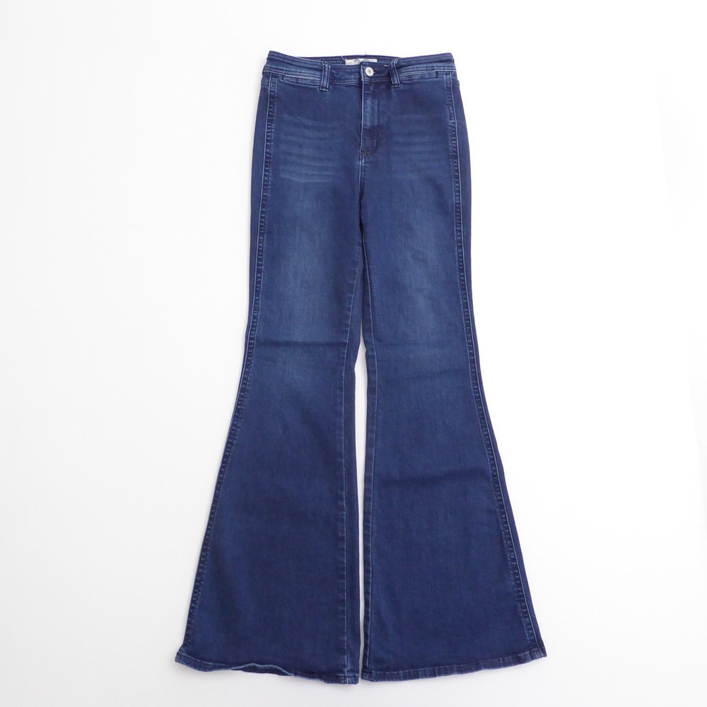 Free People Women Brooke Jeans Blue Flare High Rise 28